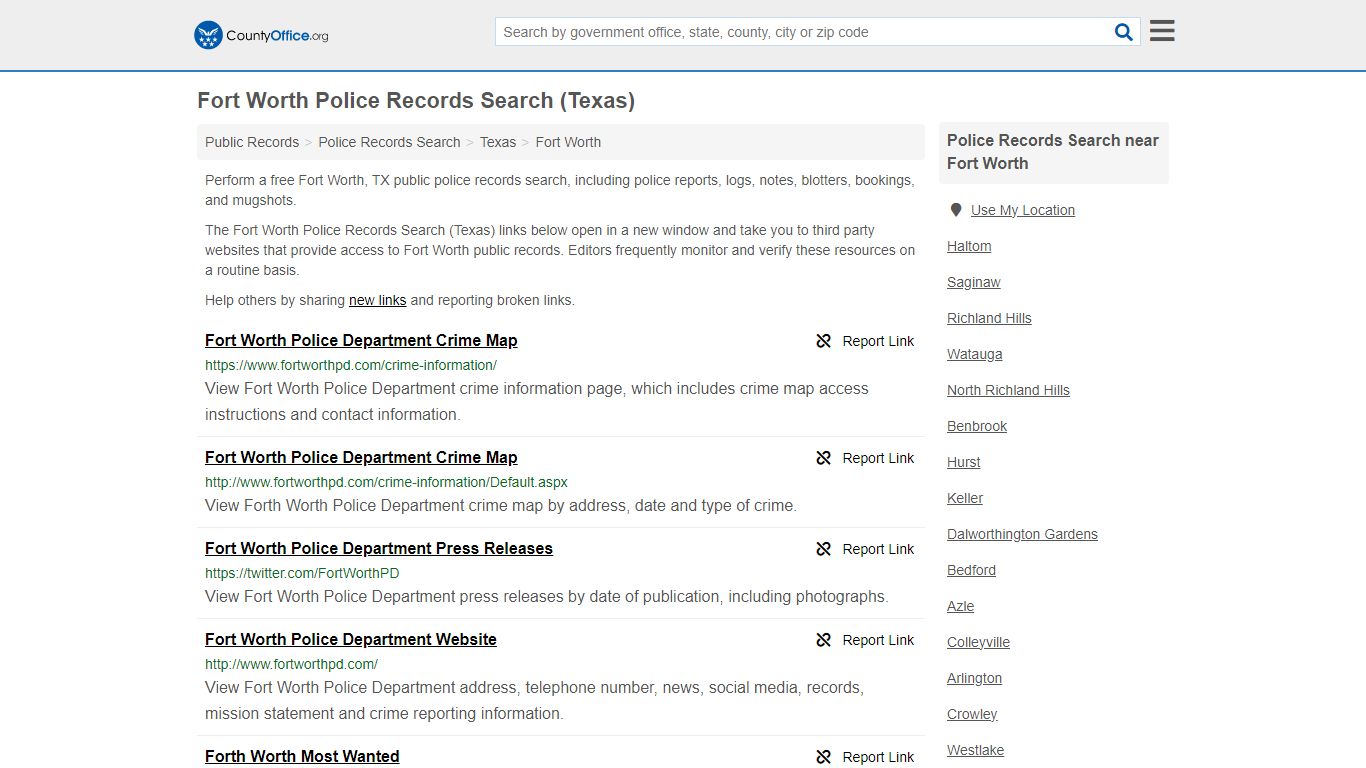 Police Records Search - Fort Worth, TX (Accidents & Arrest Records)